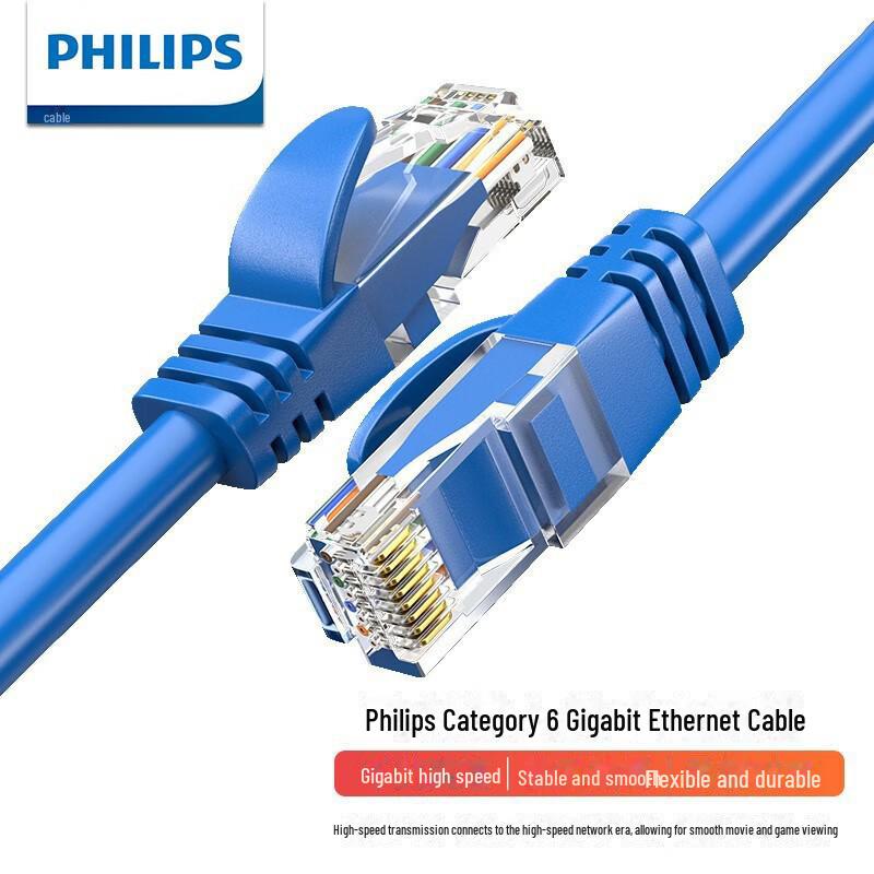 

Високошвидкісний кабель Gigabit Ethernet Philips CAT6 для підключення до домашнього маршрутизатора 0.5m синій