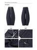 Women's Spliced Double Waistband Curved Leg Jeans - American Design, Loose Fit, Slimming, Wide Leg, for Spring & Autumn 2025