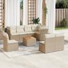 Vidaxl 9-Cz. Garden Furniture Set With Cushions, Beige, Poly Rattan