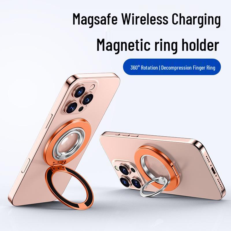 Double-Sided Magnetic Folding Phone Stand with Dual Rings