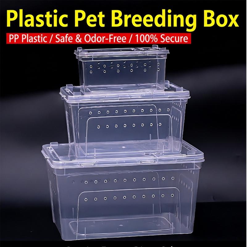 Spacious Reptiles Habitat Housing Container with Slide Out Fece Layer Waste Collection Drawer