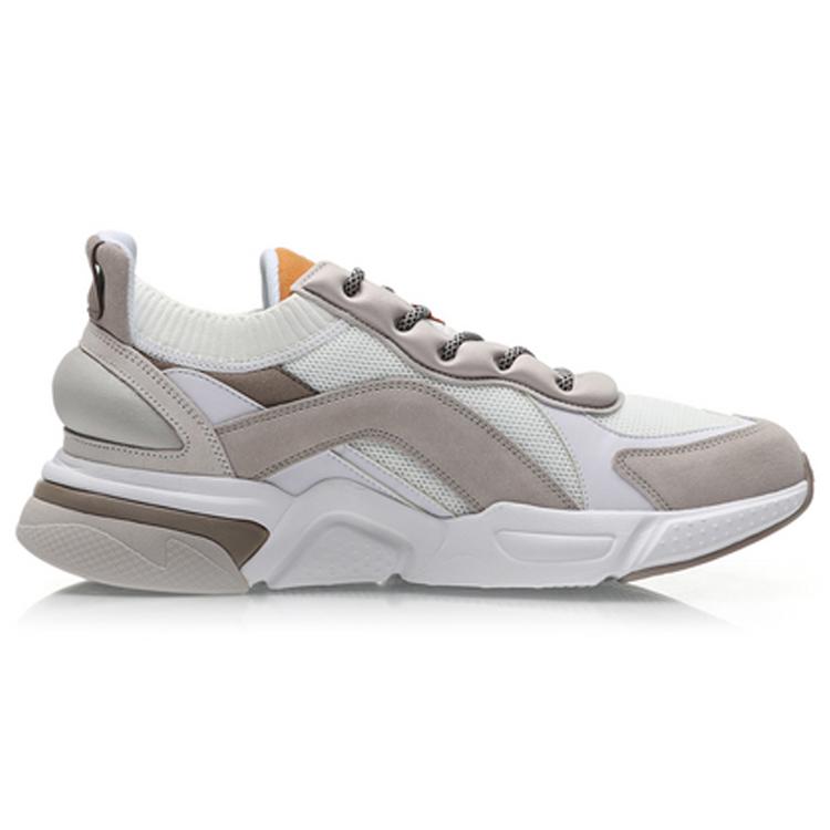 Li Ning Fashion Non slip Lightweight Low top Casual Shoes Men's Silver Fish Gray AGLP125-4