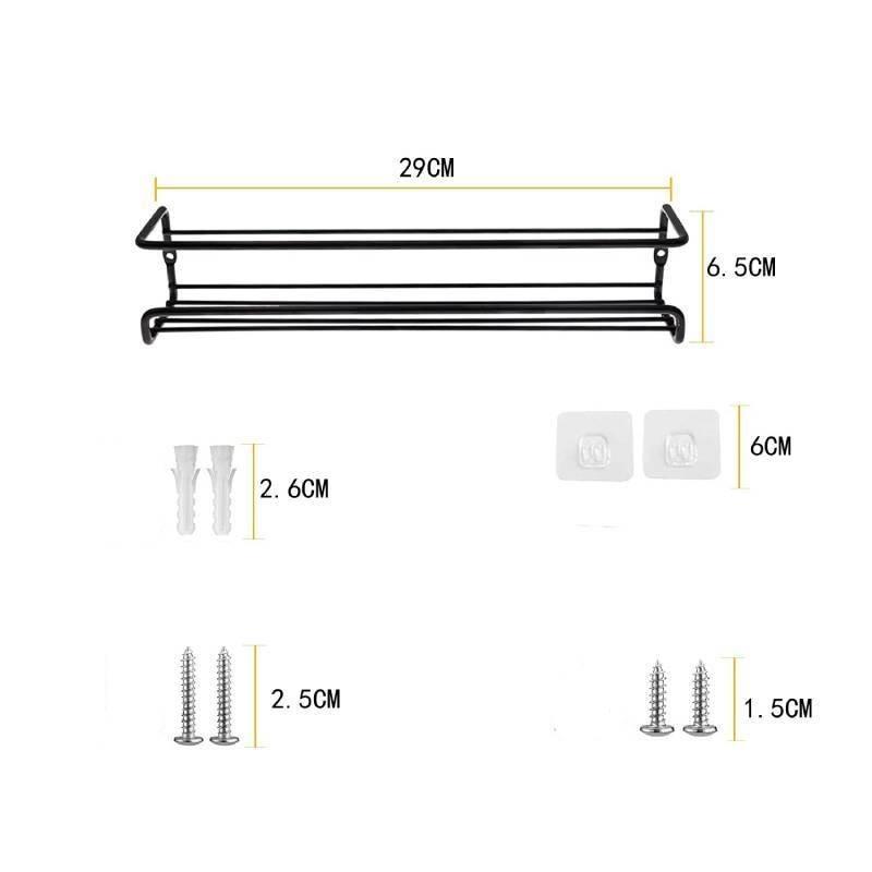 Non 1pcs Perforated Metal Kitchen Shelf For Minimalist Wall Mounted Home Storage