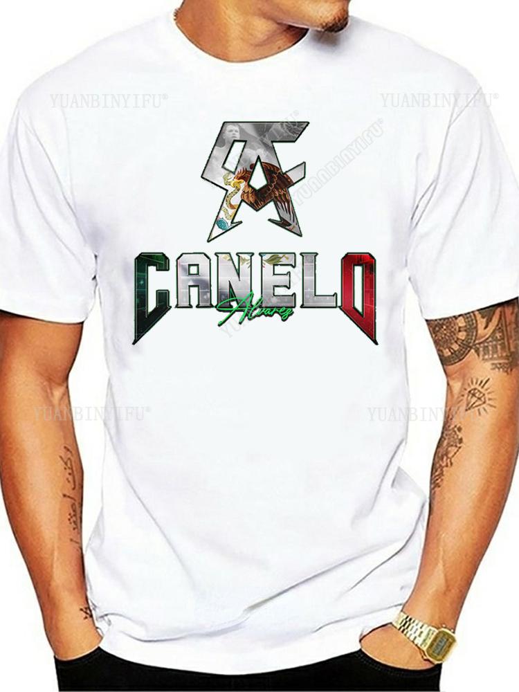 New Arrival  Classic Fashion Canelo Alvarez Boxinge Mexican Flag T-shirt  Casual  Short Sleeve O-neck Unisex Shirt Hot Product