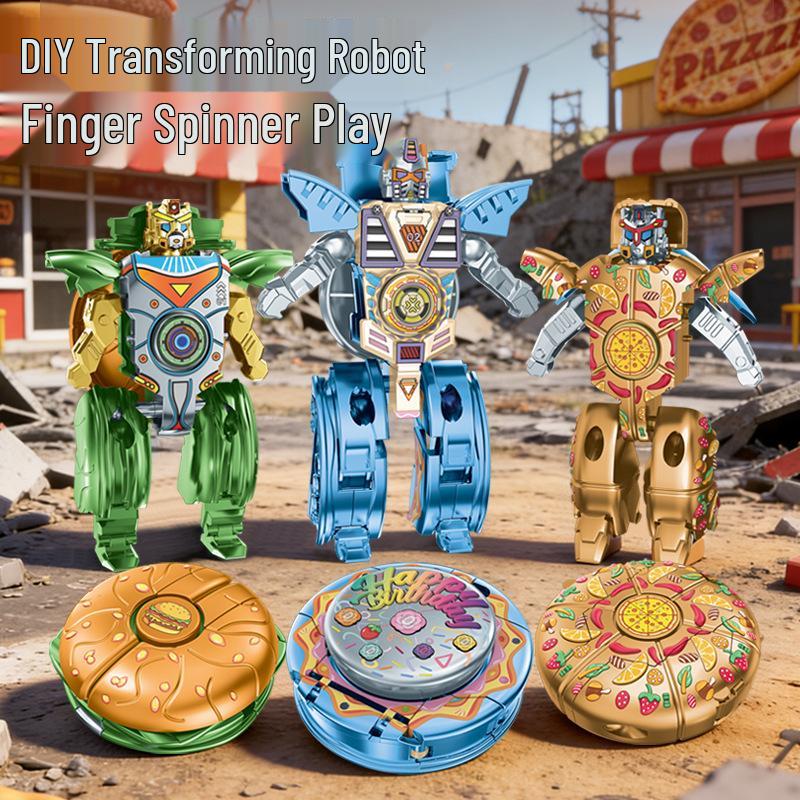 Creative Fidget Spinner & Transforming Robot Toy for Kids - Educational & Fun