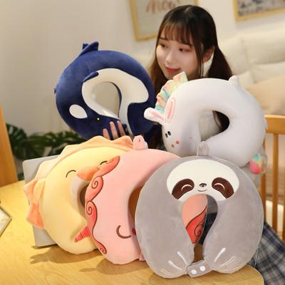 Neck Pillow Adjustable Extra Soft Breathable Non-Fading Washable U-Shaped Cartoon Cute Airplane Travel Pillow