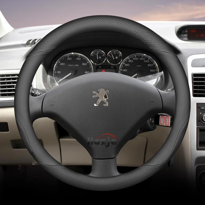 35cm 38cm Leather Car Steering Wheel Cover for Peugeot 5008 408 308 Rifter e-Expert Expert e-Traveller Landtrek Accessories