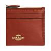 Coach Skinny Id Case Metal Hardware Monogram Engraved Wrinkled Leather Card Holder Mini Unisex Couple Size Cinnamon Cinnamon