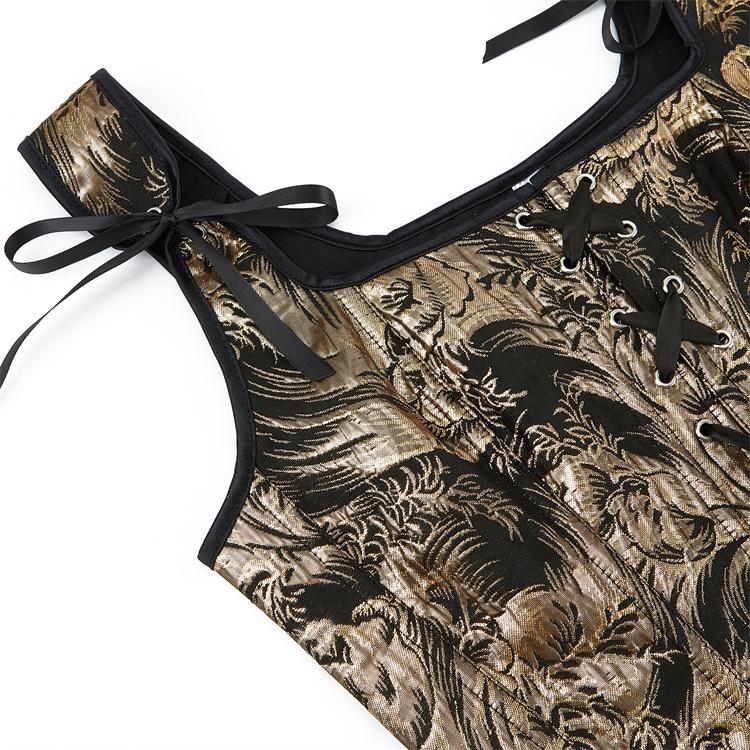 Adjustable Double-Strap Gold Bandeau Bra Shaper for Women