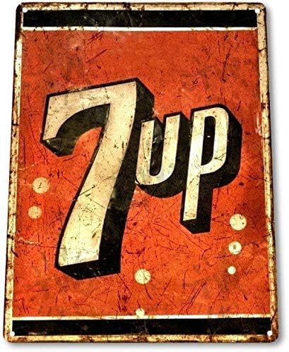 

SRongmao 7up Logo Pop Cola Soda Store Ad Advertising Retro Bar Wall Decor Metal Tin Sign inAluminum 20x30cm（7.8x11.8inch）