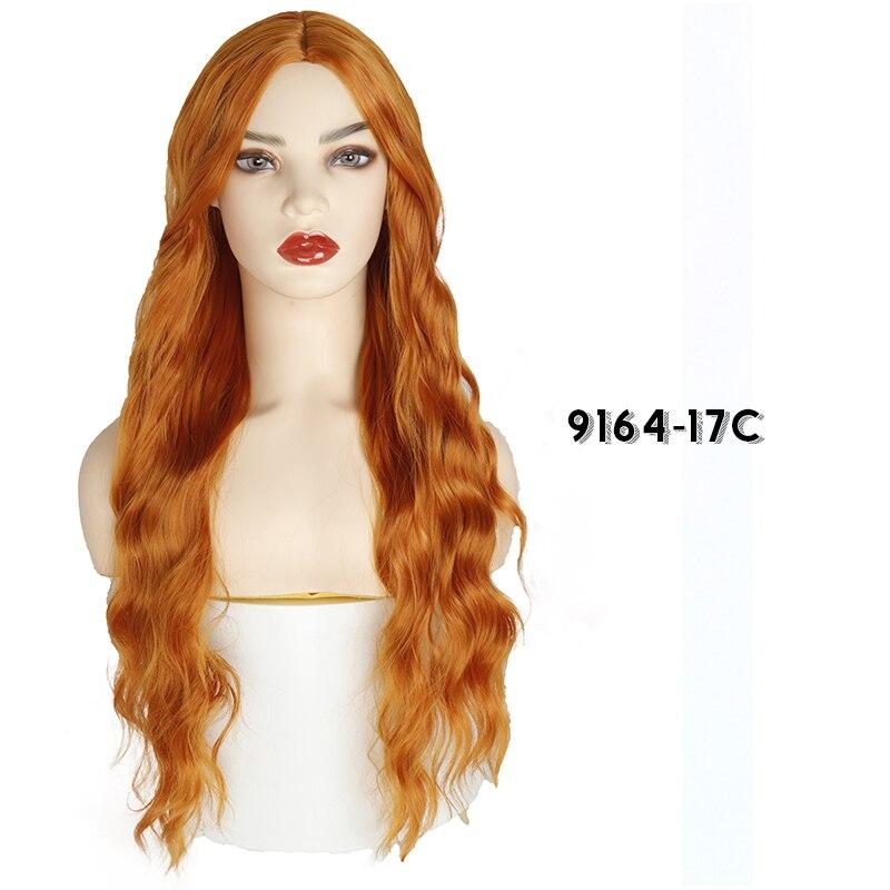 

MERISIHAIR длинный оранжевый золотой медовый парик с волнистыми пятнами, синтетический парик для косплея, женский термостойкий средний парик