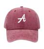 Letter A Printed Washed Cotton Adjustable Baseball Cap Classic Snapback Dad Hat Breathable Golf Fishing Outdoor Sun Cap