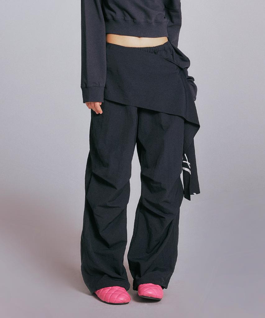 YOUHEE Parachute Layered Pants_Black