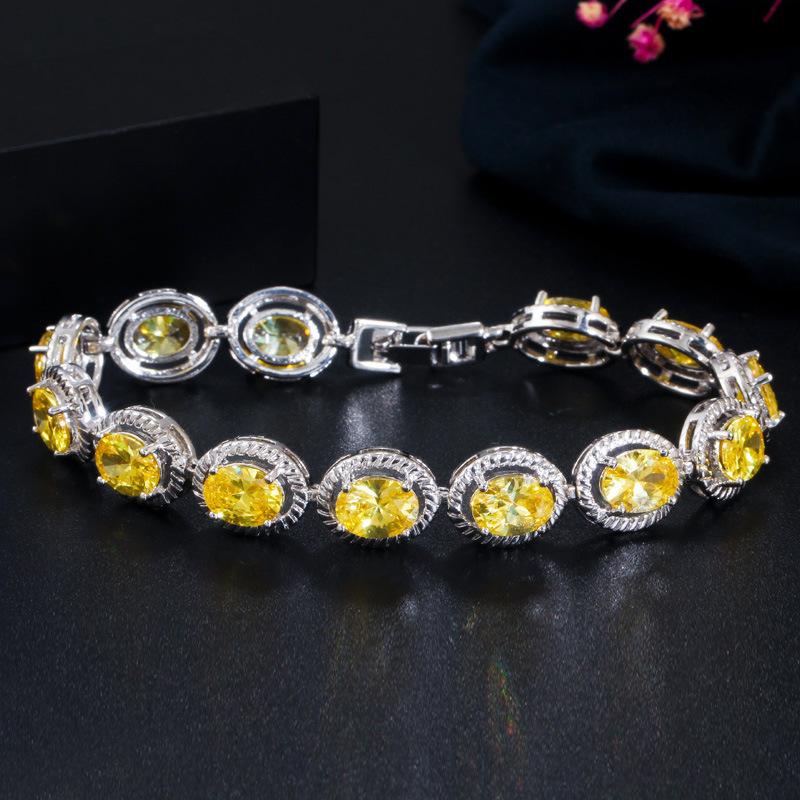 Exquisite Jewelry Simple Diamond-Encrusted Aaa Zircon Bracelet Women'S Gift