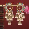 Oil Dripping Multi-color Ethnic Style Half-moon Indian Trendy Bell Ladies Earrings