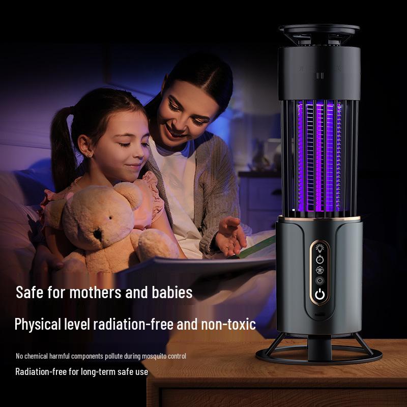 Portable USB-Rechargeable Mosquito Killer Lamp: Low-Noise, Electric Shock, Night Light & Repellent for Indoor/Outdoor Use