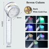 3/7 Colors Change Temperature Sensor Led Pressurized Shower Filter High Pressure Turbo Propeller Showerhead Bathroom Accessories