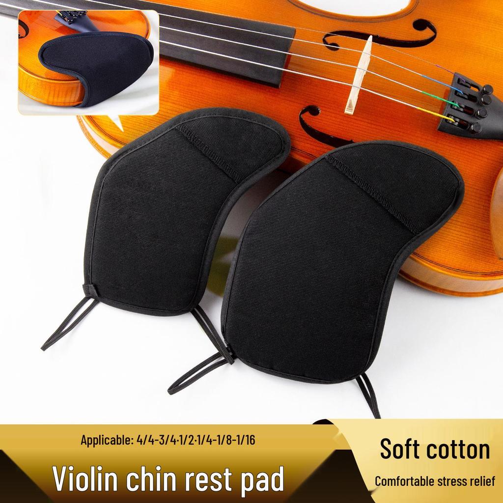 Violin Chin Rest Pad & Protector for Children and Adults - Comfortable Chin and Shoulder Support with Cloth Cover.