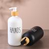 Flaconi per Gel Doccia, Sapone per le Mani e Shampoo con Pompa in Legno-Bambù - Flacone Boston Nero/Bianco Disponibile