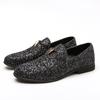 Fashion 37~48 Plus Size White Italian Glitter Loafers Mens Sequin Shoes Men Pointed Toe Dress Weddings Shoes Classic Loafer Formal Shoe