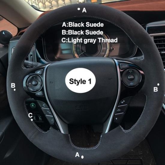 DIY Suede Car Steering Wheel Cover For Honda Accord 9 2013-2017 Crosstour 13-15