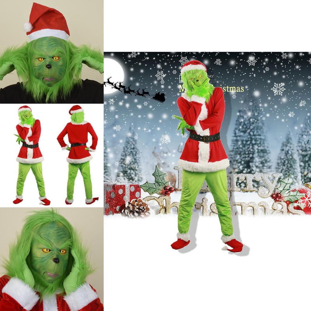 Halloween And Christmas Grinch Stole Christ Cosplay Costume Accessory Set For Party Wear