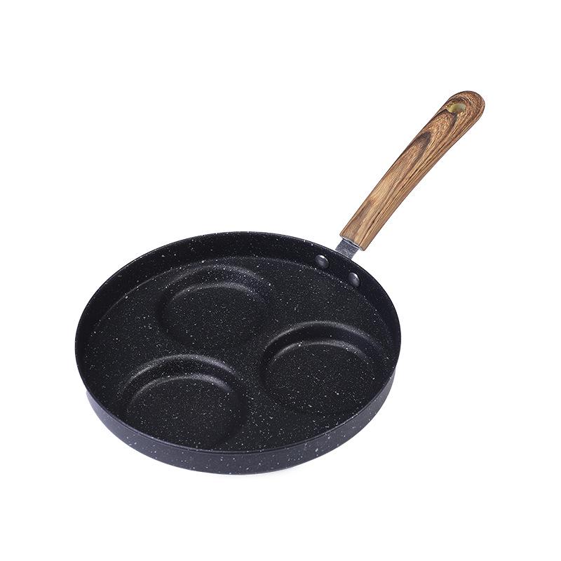Non-Stick Maifan Stone Breakfast Frying Pan with Multiple Holes for Eggs and Dumplings