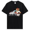 Teddy Bear Race Car T Shirt Unisex Initial D Funny Graphic T-Shirt Cotton Short Sleeve Tee Oversized Clothing Streetwear
