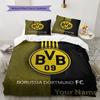 Borussia Custom Name Pattern Bedding,Quilt Set Quilt Cover Pillowcase Home Birthday Gift(1 * Duvet Cover + 2 * Pillowcase, Without Core)