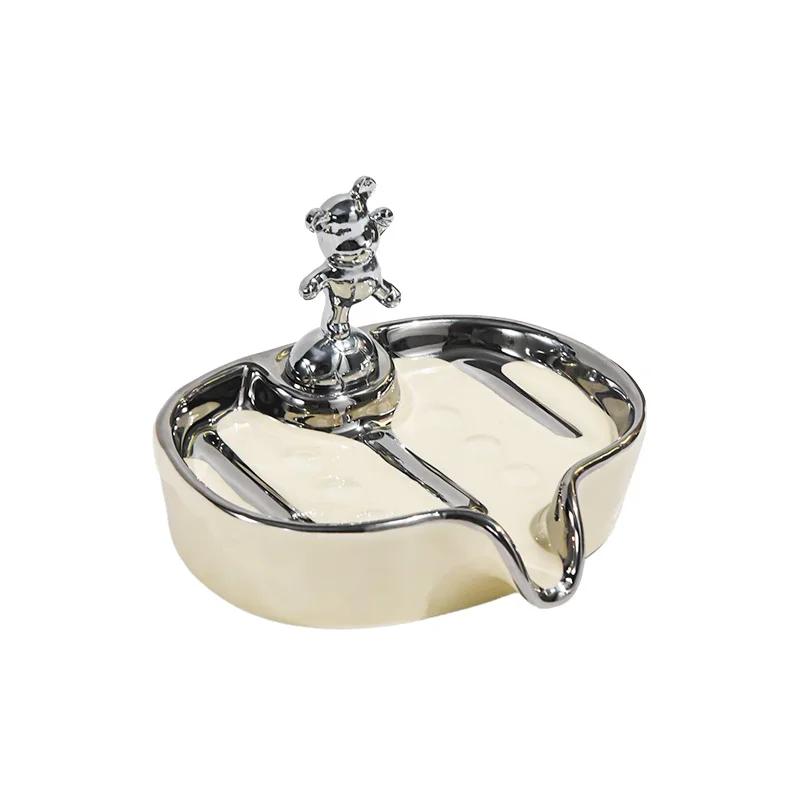 Keramik Seifenschale Seifenablage Kreatives Abtropfgestell High-End Leichter Luxus Haushalt Badezimmer Badezimmer Aufbewahrungsregal Seifenhalter