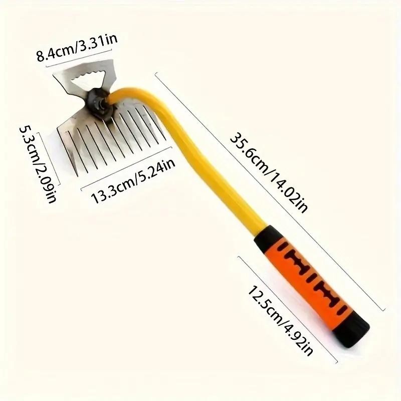 1pc Multi-Functional Manganese Steel Weeding Rake - Garden Hoeing Tool For Loosening Soil, Vegetable Harvesting Shovel, Pastoral