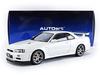 AUTOart 1/18 Scale Nissan Skyline GT-R (R34) V-Spec II White Pearl Finished Product 77406