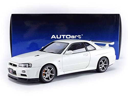 AUTOart 1/18 Scale Nissan Skyline GT-R (R34) V-Spec II White Pearl Finished Product 77406