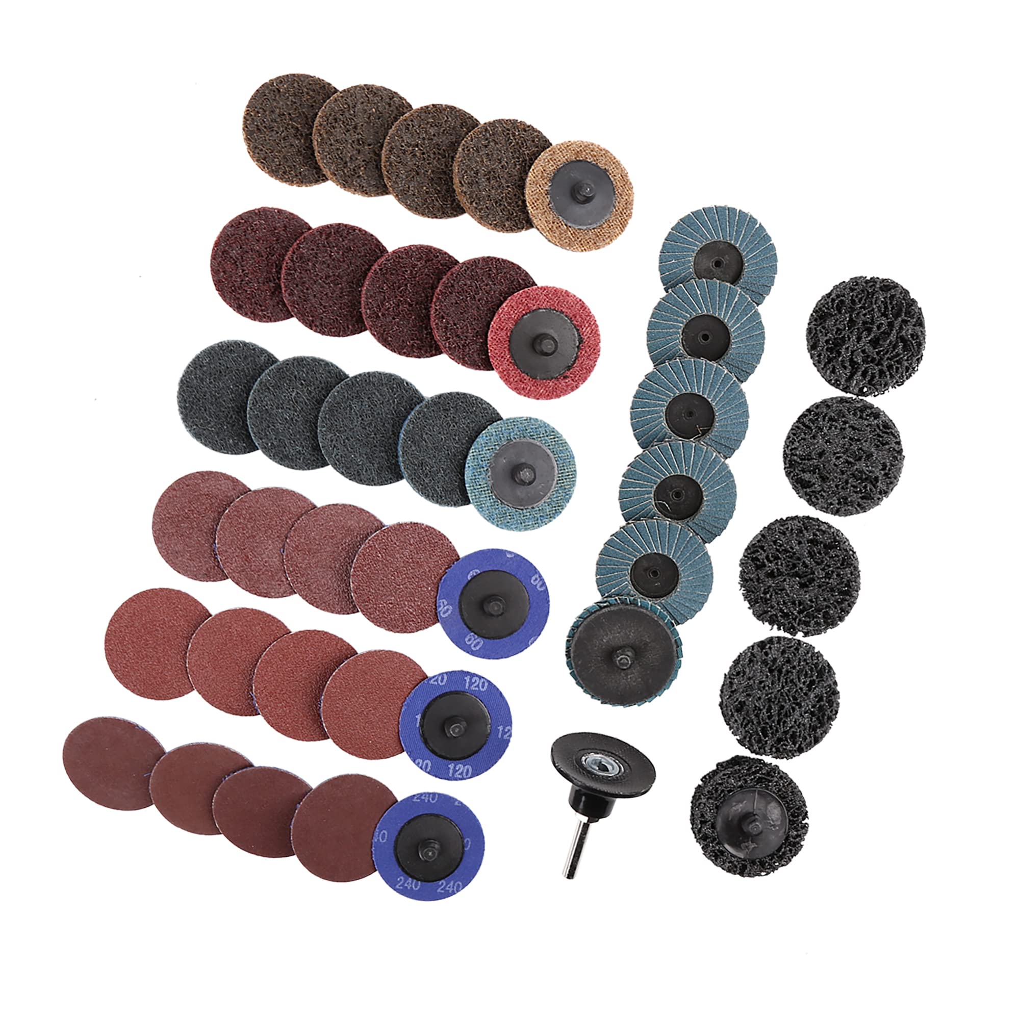 

ACROPIX Polishing Discs Rough Surface Medium Fine Grain Roll Lock Nylon 51mm Multicolor 42 Pieces