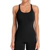 CHARMLEAKS Ribbed Workout Tank Tops for Women with Built In Bra Tight Racerback Scoop Neck Athletic Top