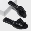 Sommer Designer Frau Flache Neue Hausschuhe Gewebt mit Bequemen frauen Schuhe Casual Bottom Hausschuhe Frauen 2024 Neue