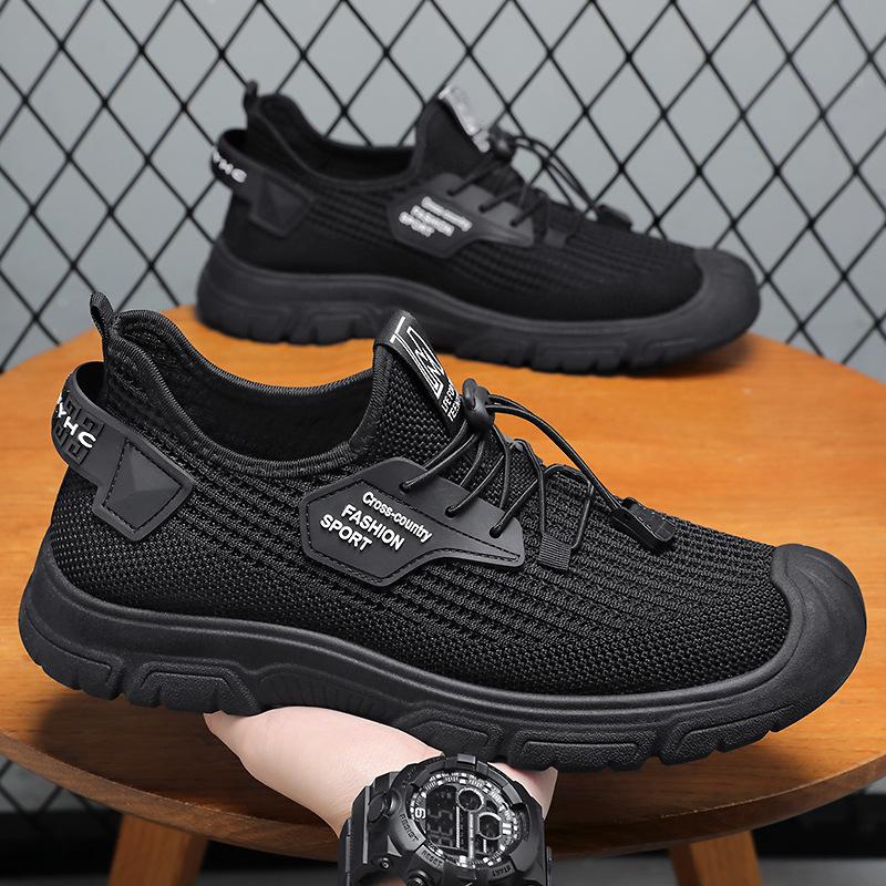 Shoes Men's casual shoes Breathable mesh shoes Non-smelly feet Flying woven shoes Soft sole Comfortable sports shoes Large size men's shoes
