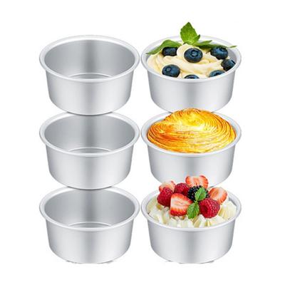 Paquete de 1/2/4/6 Moldes para Tarta Redondos Pequeños de Aluminio Antiadherente de 4 Pulgadas Fijos para Queso, Pizza, Quiche, Fiesta en Casa