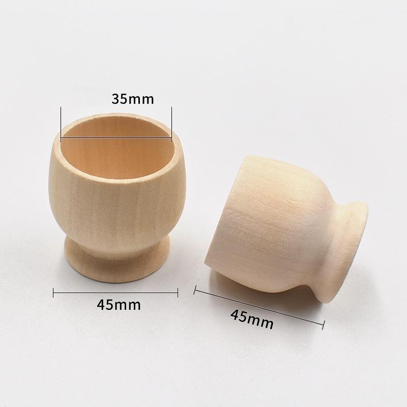 

2pcs Wooden Egg Holders for Easter DIY Crafting Natural Wood Egg Cups for Painting Charming Home Decor and Festive Decorations