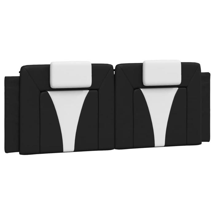 VidaXL Coussin de tête de lit noir et blanc 140 cm similicuir 374795