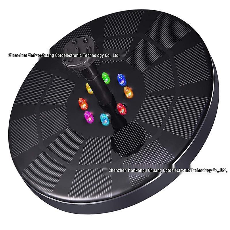 Solar Floating Fountain with Battery and LED Lights for Outdoor Ponds