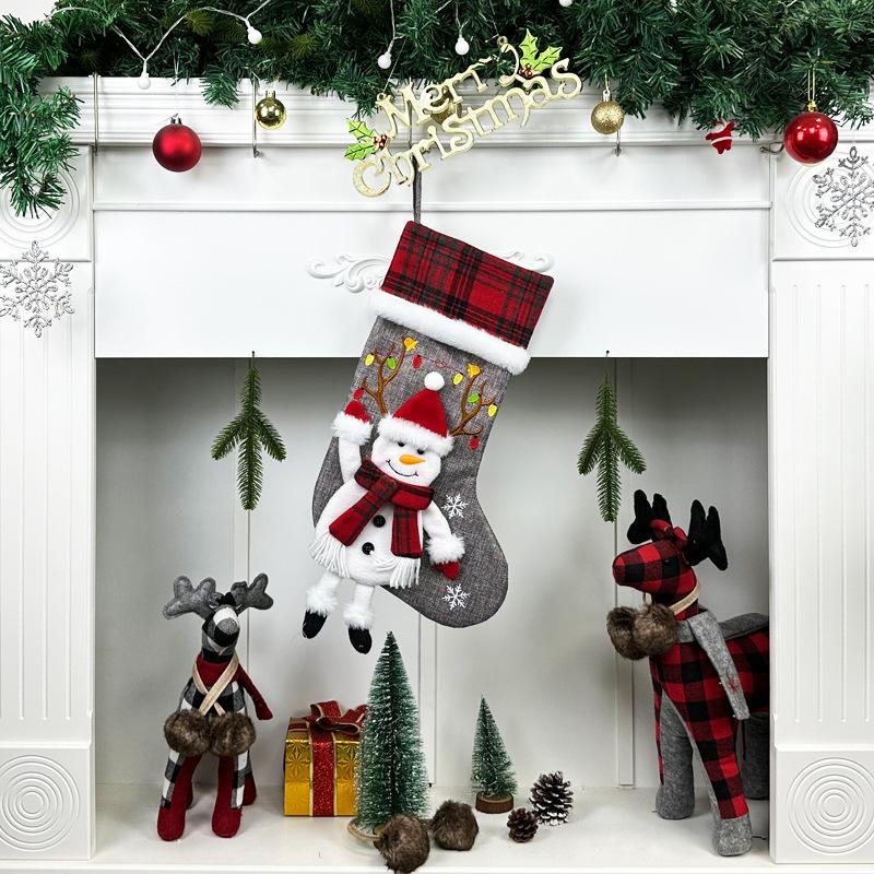 Christmas Socks Gift Bag Christmas Tree Ornaments Snowman Christmas Tree Pendant