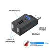 5 Port USB3.0/USB2.0+Type C Card Reader USB3.0 USB2.0 Card 5 In 1 Adapter Phone Camera Memory Reader for Laptop PC