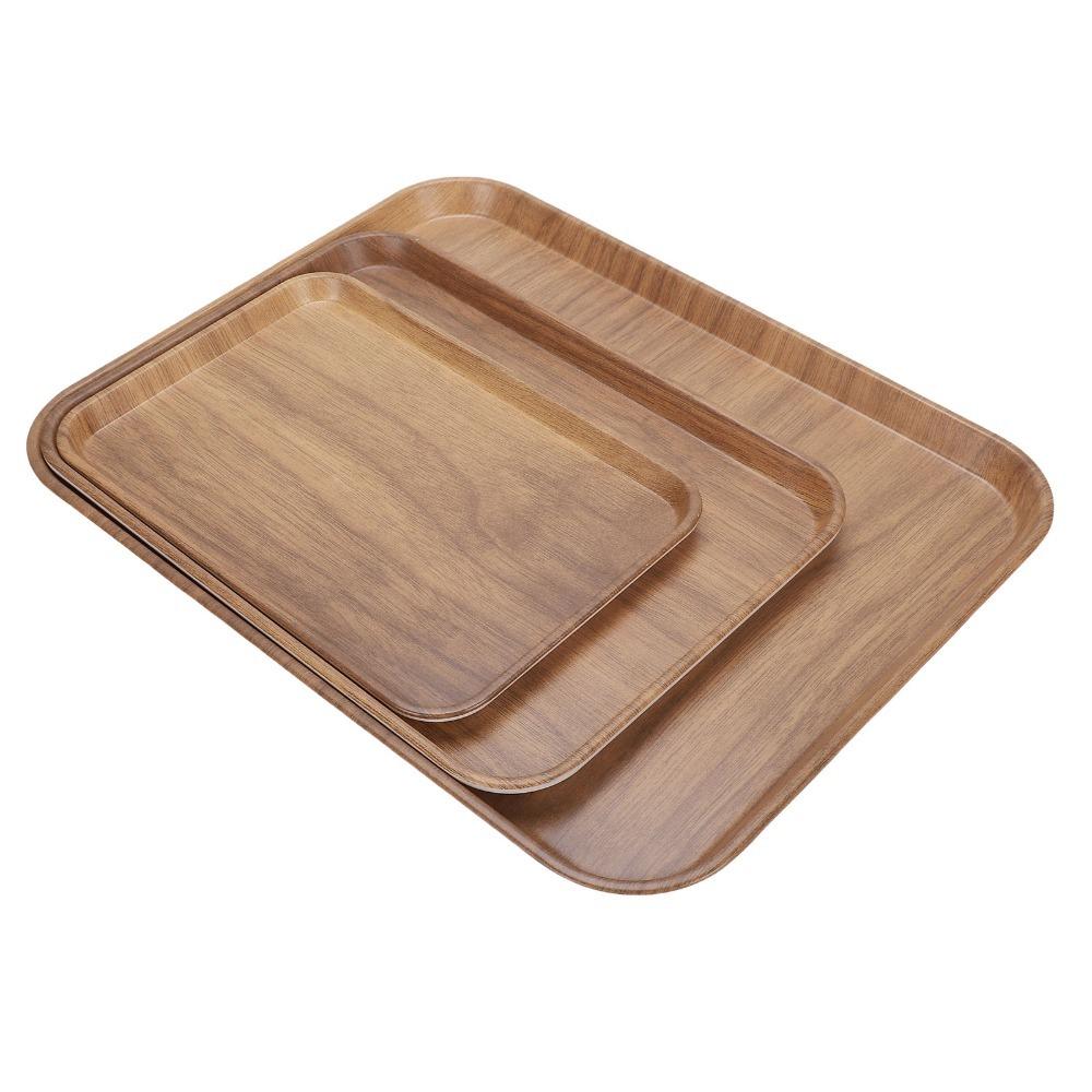 3Pcs Melamine Serving Tray Raised Edge Display Tray Modern Breakfast Serving Trays Bedside Use