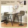 Set of Two Linen-Look Bar Stools - Brown