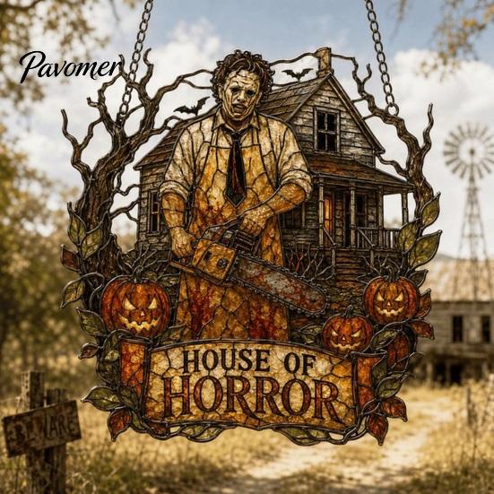 Unique Gifts for Horror Lovers Halloween 2D Window Hanging Decor, Acrylic Glowing Suncatcher with Outdoor Waterproof Party Supplies Ghost Tree