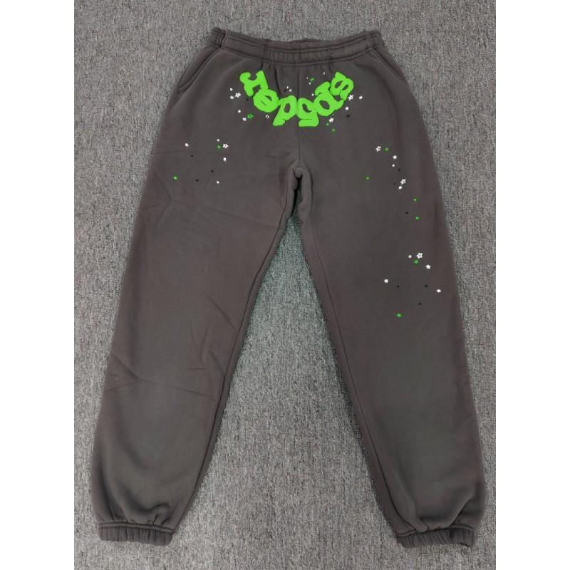 Heavyweight Fleece Lined Sweatpants Men Streetwear Spider Web Print Casual Pants