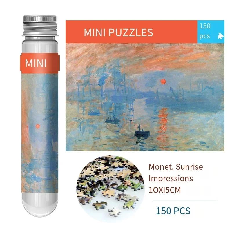 150 Mini próbaüveg rejtvény Feszültségoldó Rajzfilm rejtvény darabok Ajándék Kirakós Egyedi Utazási Papír rejtvények Gyerekeknek Felnőtt