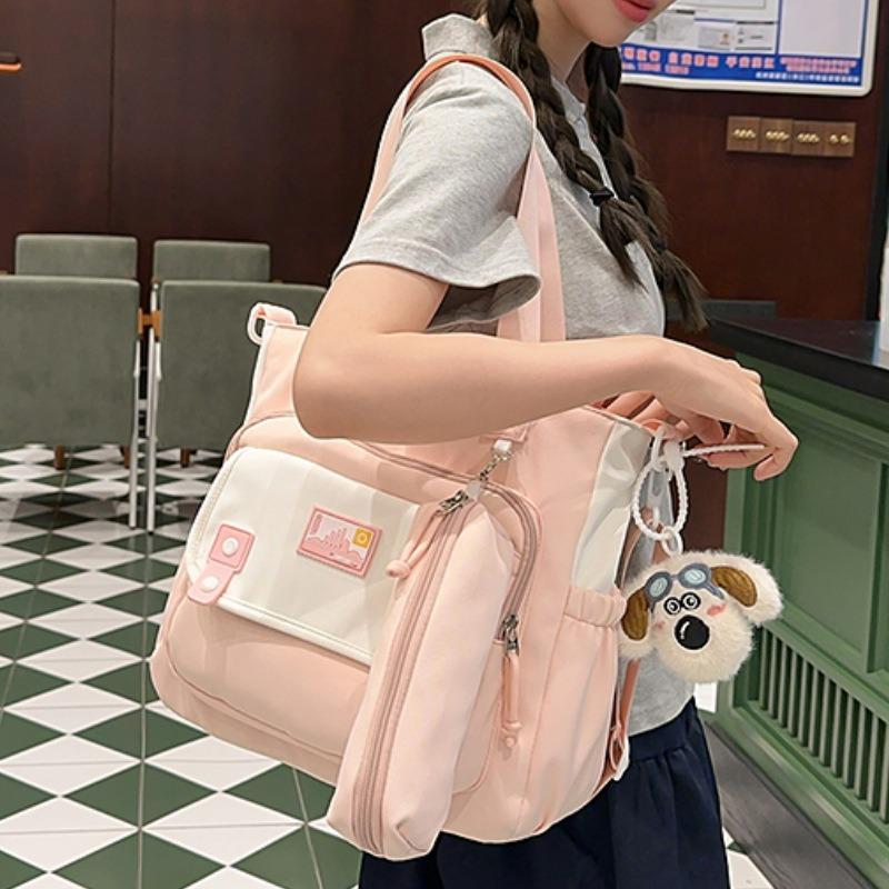 Bag Women's Versatile College Style One Shoulder Oblique Span Bag Large Capacity Leisure Commuter Tutoring Handheld Book Bag