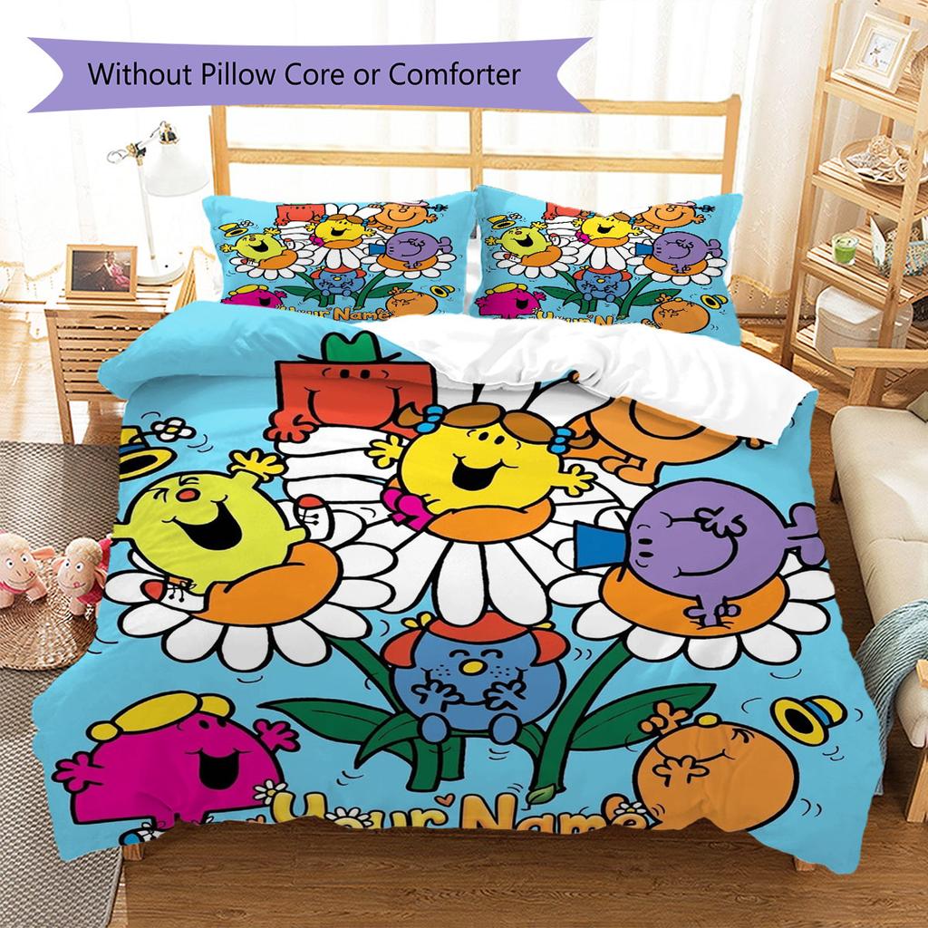Herr. Herren Little Miss Individueller Namensmuster Bettwäsche, Steppbett Set Bettbezug Kissenbezug Zuhause Geburtstagsgeschenk(1 Bettbezug + 2 Kissenbezüge, ohne Füllung)